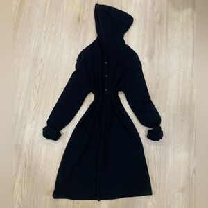 Vintage Y2K Cien black hooded midi duster cardigan size Large